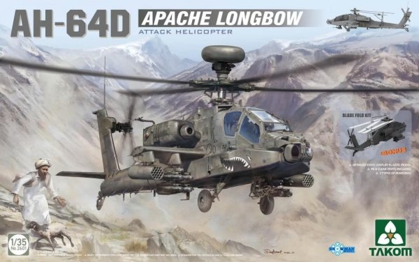 Takom 2601 AH-64D Apache Longbow Attack Helicopter 1/35