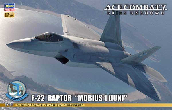 Hasegawa SP571-52371 Ace Combat 7 Skies Unknown F-22 Raptor &quot;Mobius 1 (IUN)&quot; 1/48