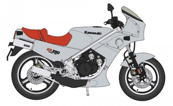 Hasegawa 21747 Kawasaki KR250A 'Silver Color' 1/12