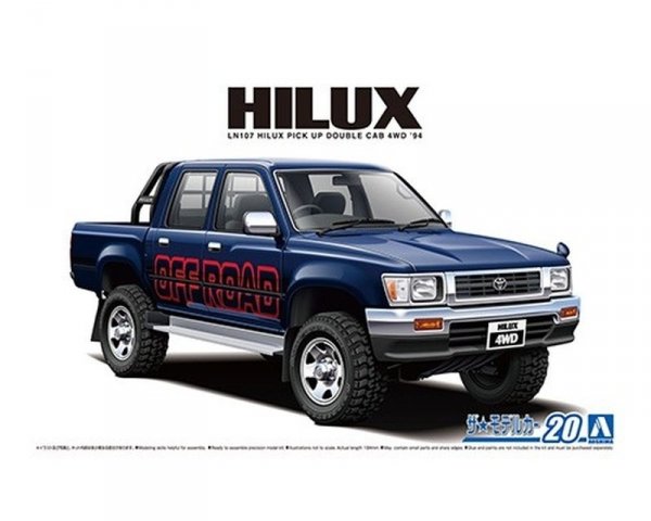 Aoshima 06217 1/24 MC#20 Toyota LN107 Hilux Pick Up Double Cab 4WD '94