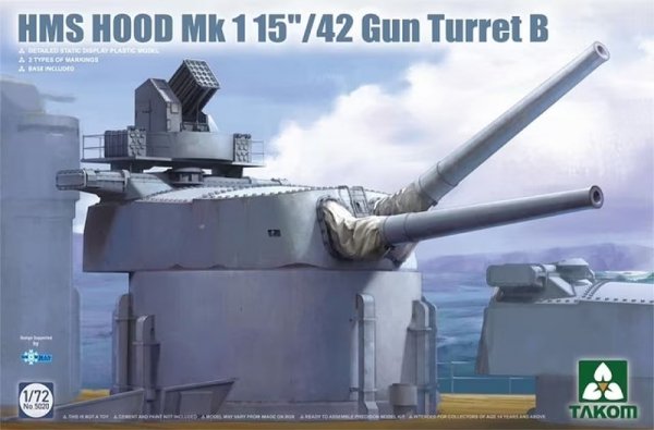 Takom 5020 HMS Hood Mk1 15&quot;/42 Gun Turret B 1/72