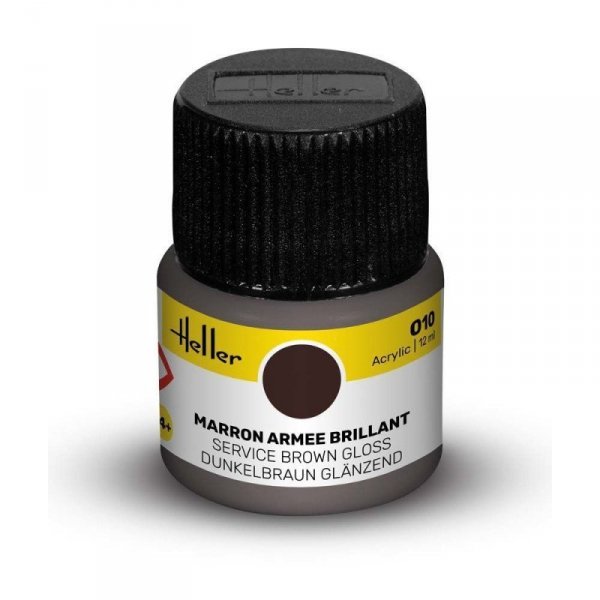 Heller Acrylic Paint 010 Service Brown Gloss 12 ml