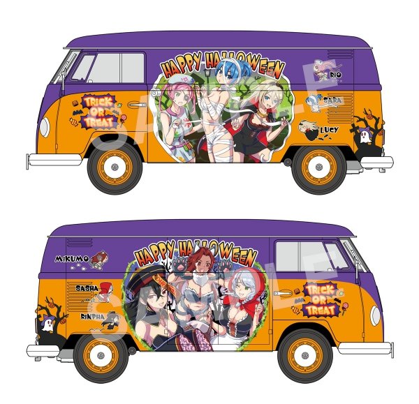 Hasegawa SP573-52373 Volkswagen Type 2 Delivery Van &quot;Egg Girls Happy Halloween&quot; 1/24