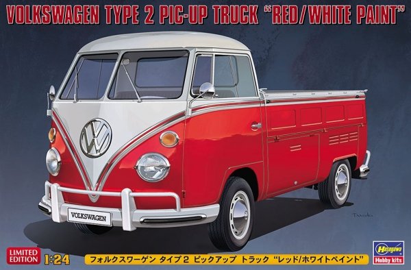 Hasegawa 20556 Volkswagen Type 2 Pick-Up Truck &quot;Red/White Paint&quot; 1/24