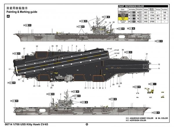 Trumpeter 06714 USS Kitty Hawk CV-63