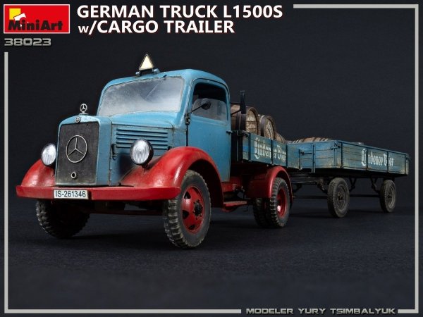 Mini Art 38023 German Truck L1500S w/Cargo Trailer 1/35