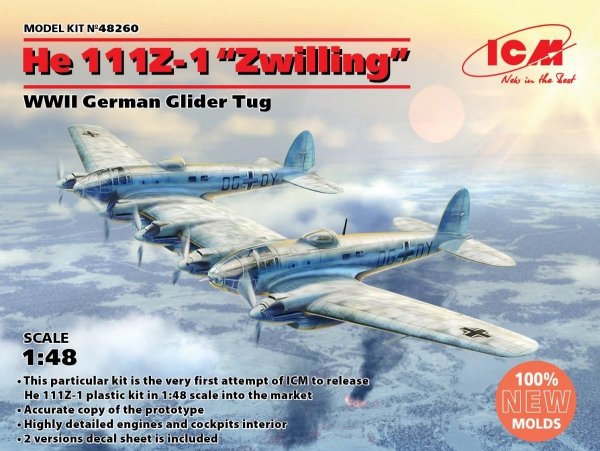 ICM 48260 He 111Z Zwilling WWII German Gilder