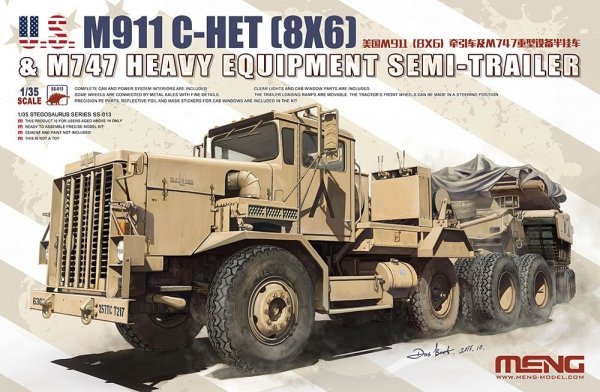 Meng SS-013 U.S. M911 C-HET (8x6) and M747 Heavy Equipment Semi-Trailer 1/35