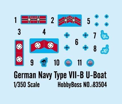 Hobby Boss 83504 1/350 German Navy Type VII-B U-Bo