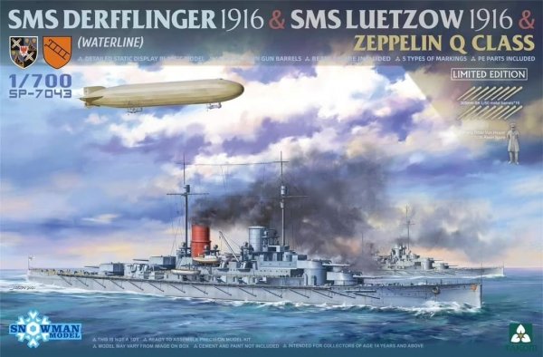 Takom Snownam SP-7043  SMS Derfflinger 1916 & SMS Leutzow 1916 & Zeppelin Q class ( Limited Edition)