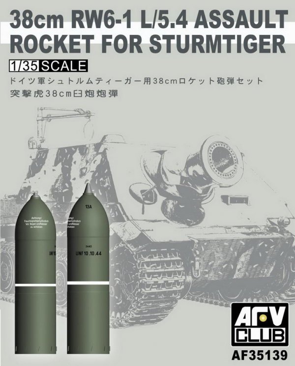 AFV Club AF35139 38cm RW-1 L/5 Rocket for Sturm 1/35