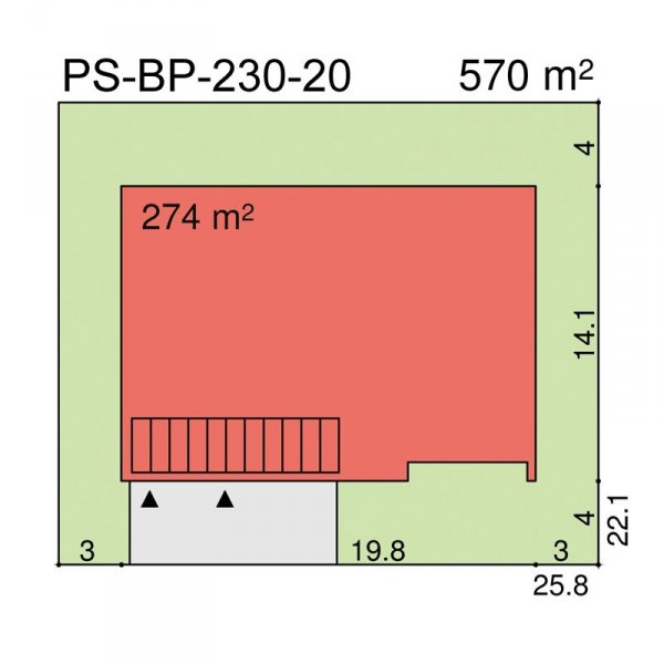 Projekt biurowca PS-BP-230-20 o pow. 466,79 m2