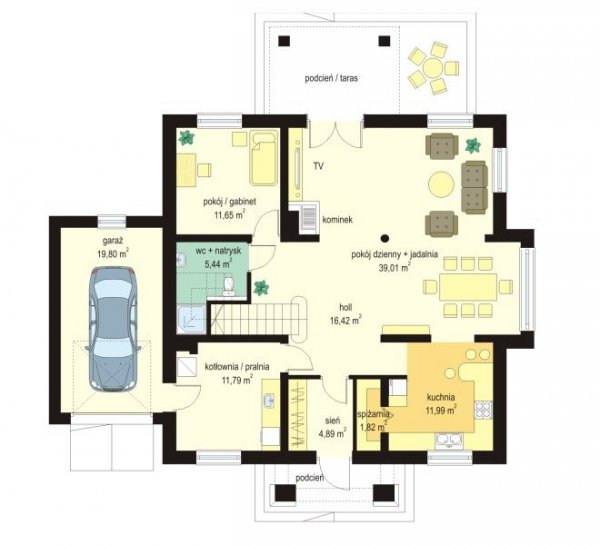 Projekt domu Gagatek pow.netto 186,51 m2