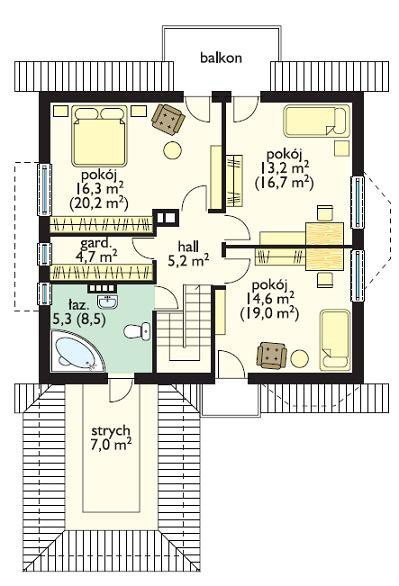 Projekt domu Przytulny pow.netto 155,78 m2