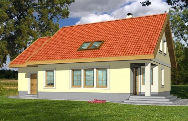Projekt domu Agatka z garażem i małą kotłownią pow. 119,3 m2