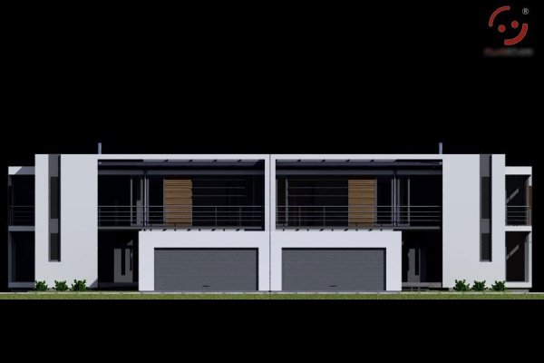 Projekt domu PS-GE-140-20G bliźniak o pow. 330 m2