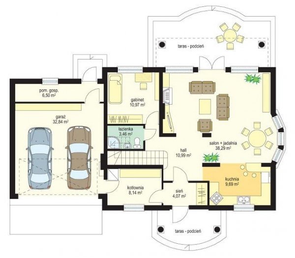 Projekt domu Saga III pow.netto 215,73 m2