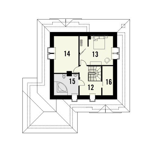 Projekt domu TOSCANIA z garażem 2-stanowiskowym