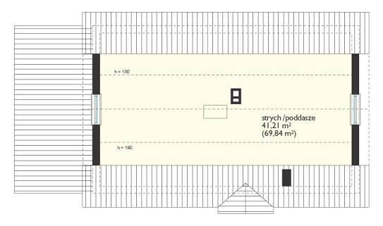 Projekt domu Słoneczny z poddaszem pow.netto 115,67 m2