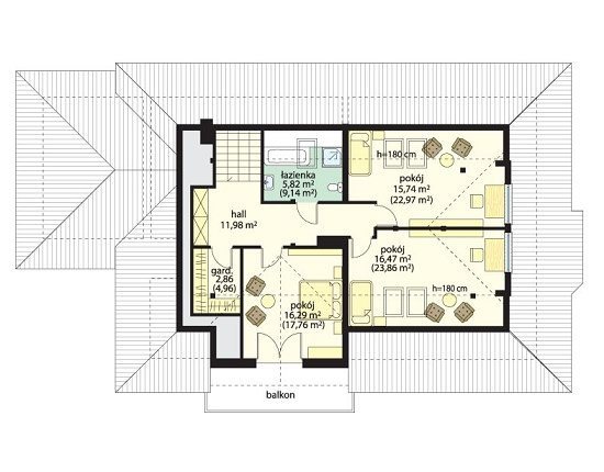 Projekt domu Familijny pow.netto 218,49 m2