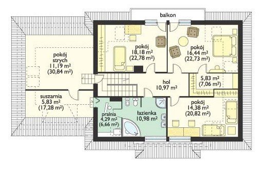 Projekt domu Faworyt II pow.netto 229,18 m2