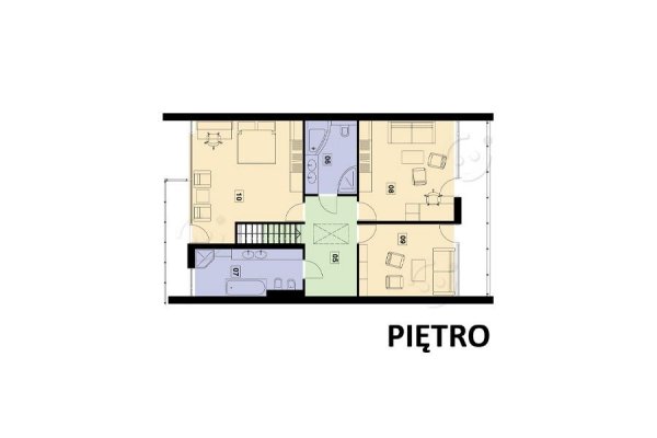 Projekt domu szeregowego PS-GE-95-20G o pow. 227,40 m2