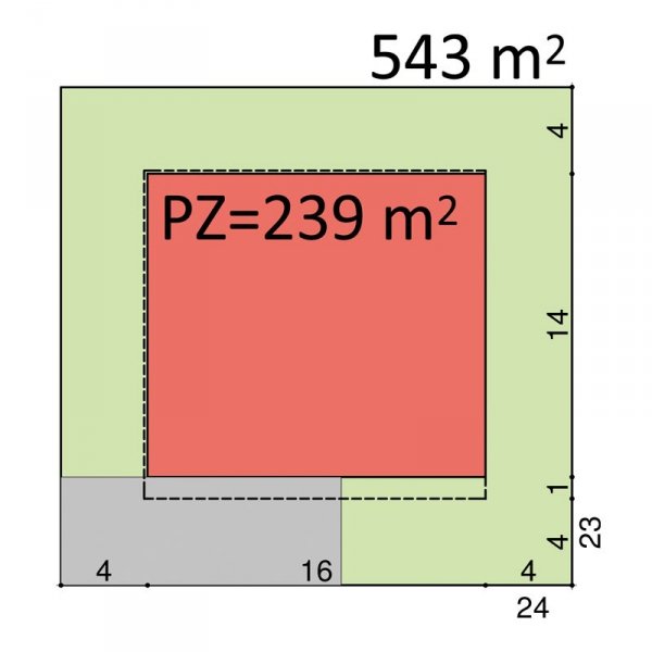 Projekt biurowca PS-SX-240 pow. 372.70 m2