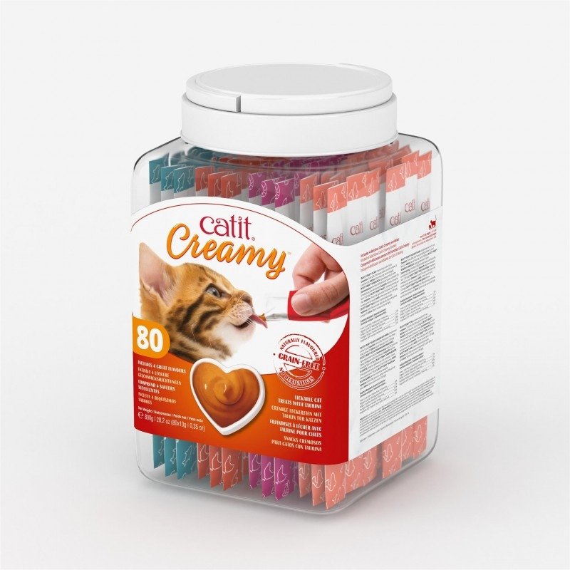 Catit Creamy Multipack Jar mix smaków w platikowym słoiku 80x10g Kremowy przysmak dla Kota CH-4924