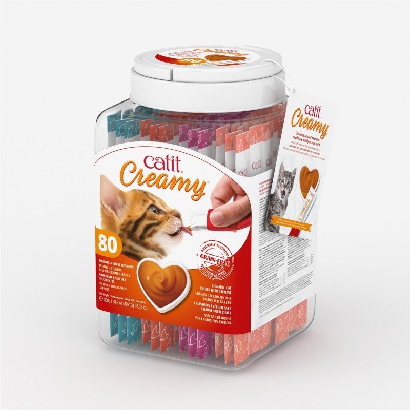 Catit Creamy Multipack Jar mix smaków w platikowym słoiku 80x10g Kremowy przysmak dla Kota CH-4924