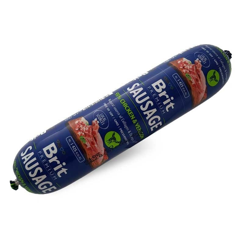 Brit Premium Sausage Chicken&amp;Venison 800g Baton z Kurczakiem i Dziczyzną dla psów