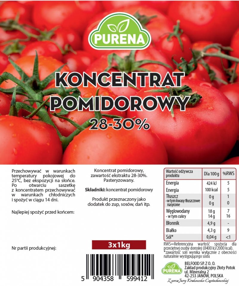 Koncentrat pomidorowy 1kg x 3sztuk