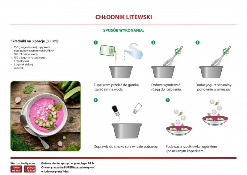 Zupa krem z buraczków czerwonych zagęszczona 350g na 2 porcje zupy 