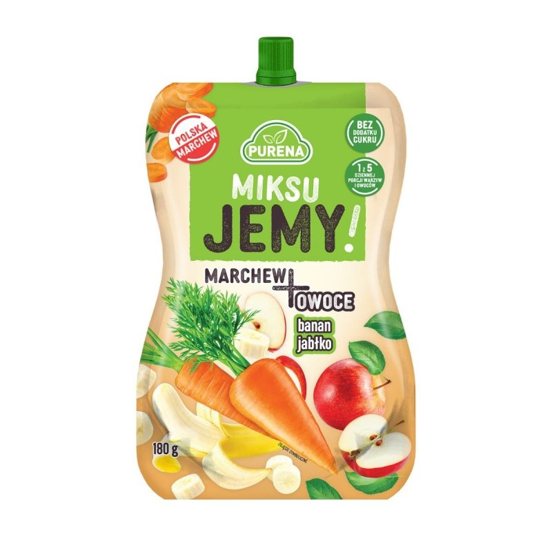 MiksuJEMY przekąska MARCHEW + banan-jabłko 180g