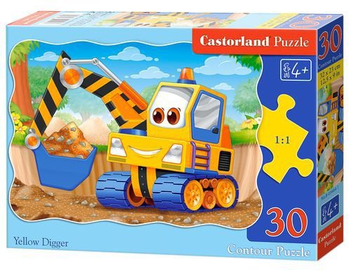 Puzzle 30 Żółta koparka B-03464