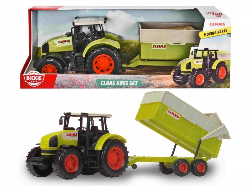 Dickie Toys FARM CLAAS Ares Traktor z przyczepką 57 cm