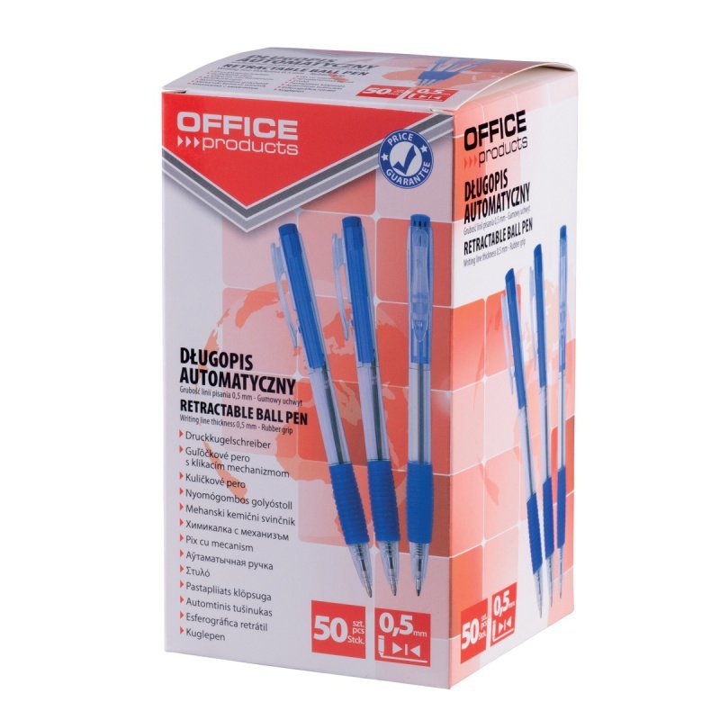 Paczka długopis automatyczny Office Products niebieski 50 sztuk