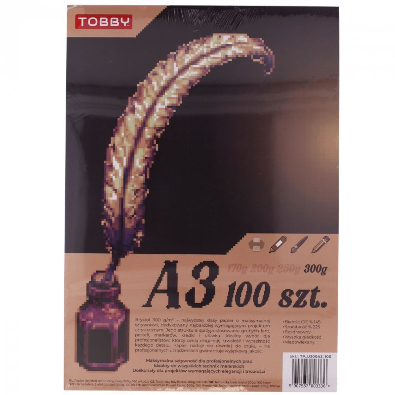 Papier Brystol 300g A3 100 ark.