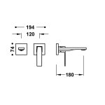 Tres SLIM ELEMENT NAŚCIENNY DO PODTYNKOWEGO KORPUSU BATERII UMYWALKOWEJ-20230021AC