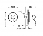 Tres Clasic Bateria jednouchwytowa podtynkowa 1-drożna prysznicowa 24217701OR