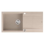 Quadron EVAN 146 XL GraniteQ zlewozmywak z syfonem Push 2 Open 1-komorowy z/o (1000x500x210; kom. 420x480) pearl beige / elementy stalowe HCQE10050U2BSP2O
