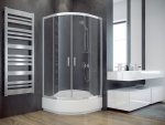 Besco Modern Chrom kabina półokrągła 90 szkło mrożone MP90165M