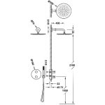 Tres THERM-BOX Zestaw baterii termostatycznej podtynkowej 2-drożnej Therm-box prysznicowej 26225004