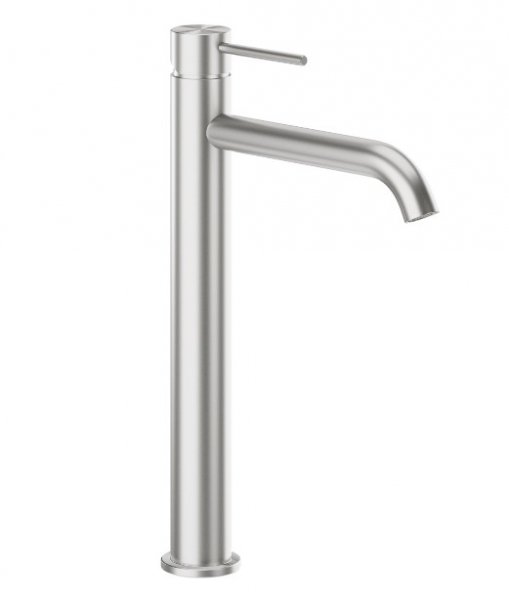 KFA Armatura Flint bateria umywalkowa wysoka srebrna stal nierdzewna 30.9 cm z korkiem klik-klak 93832041