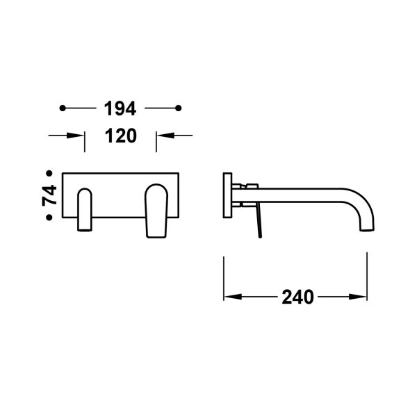 Tres PROJECT-TRES ELEMENT NAŚCIENNY DO PODTYNKOWEGO KORPUSU BATERII UMYWALKOWEJ-21130032BM