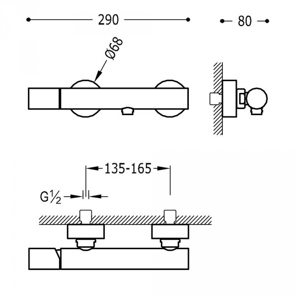 Tres Study bateria prysznicowa stal 26116701AC