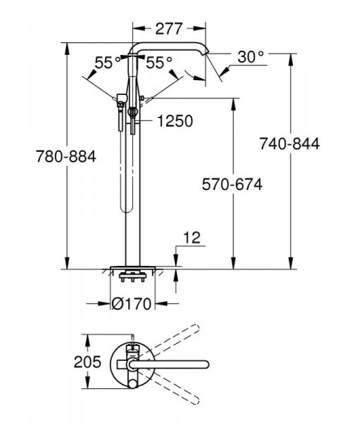 Grohe Essence Bateria wannowa wolnostojąca chrom 25248001