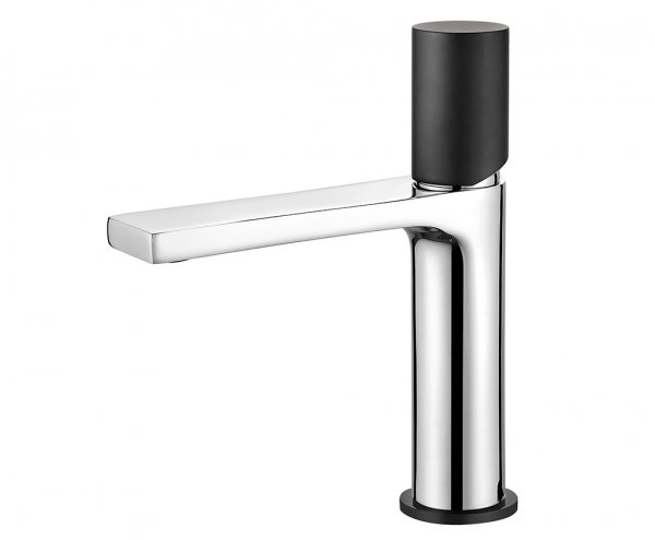 AQG Bateria umywalkowa Tube Chrom/Czarny z aeratorem redukującym przepływ 01TUB108NC