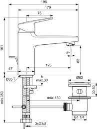 Ideal Standard Ceraplan Bateria umywalkowa niskociśnieniowa z korkiem chrom BD230AA