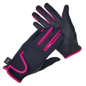 Rękawiczki Bianka dziecięce czarno różowe