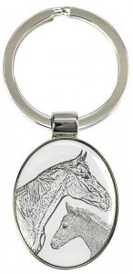 Breloczek klacz ze źrebięciem owal